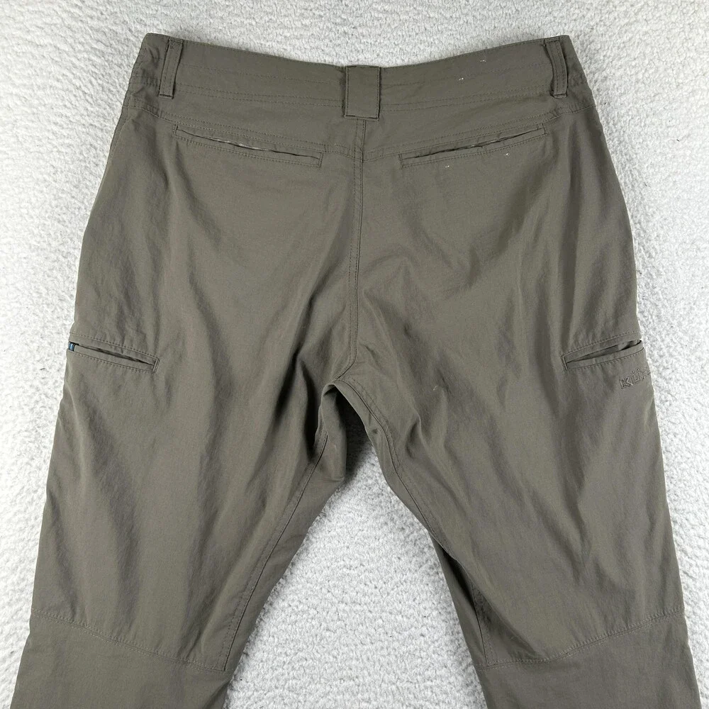 Kuhl Pants Mens 35x29 Slax Stretch Lightweight Hiking Outdoor Zip Pocket Khakis